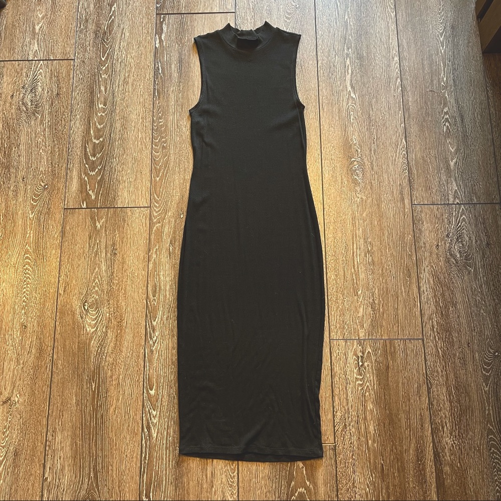 Ribbed Mock Neck Dress
